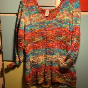 Colorful Boho Hippie Sweater with Pockets!